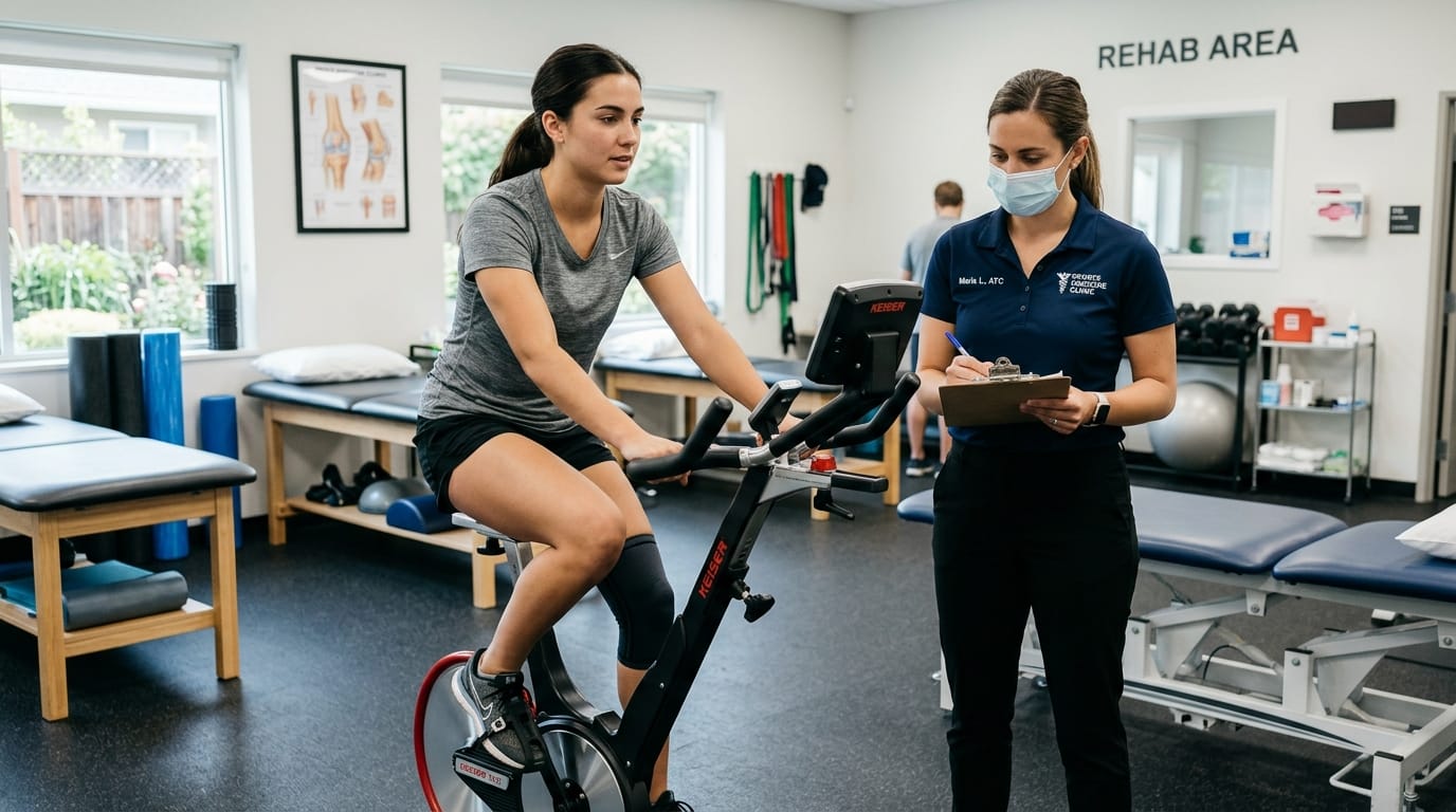 Athlete starting light exercise during concussion recovery