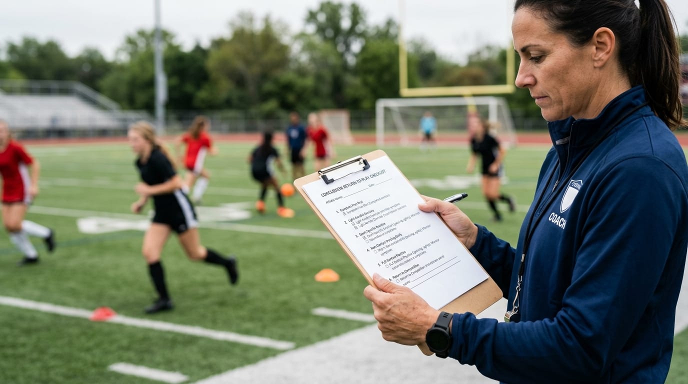 Concussion return-to-play checklist for coaches and athletes